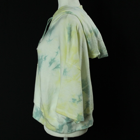 Mono B | Yellow & Green Tie Dye Cropped Hoodie | Sz L - Picture 7 of 16